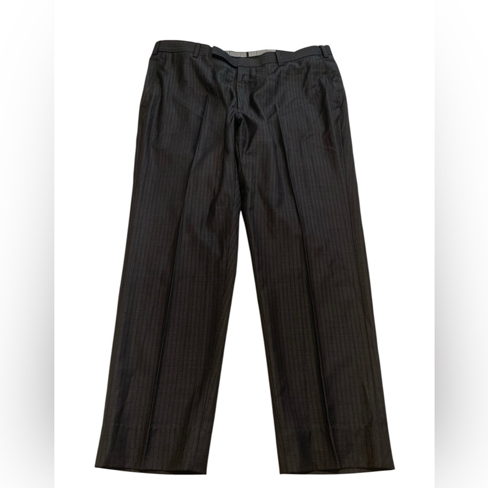 Men's Dark Gray/Black Pinstripe Dress Pants Trousers W38